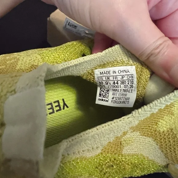 NIB Adidas Yeezy 380 Boost Slip On Hylte Green Yellow Highlight Size 10
